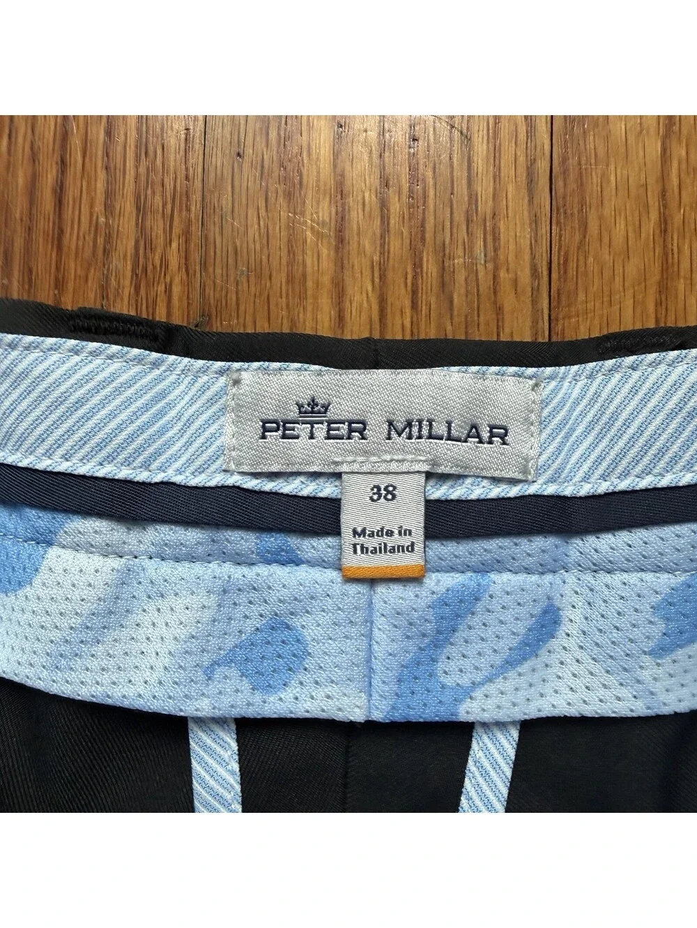 Peter Millar Salem Shorts Mens Size 38x9 Black Performance Golf Crown Flat Front
